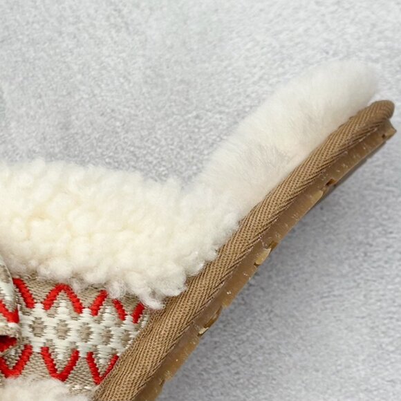 UGG White Bow Plush Slippers - Picture 9 of 9